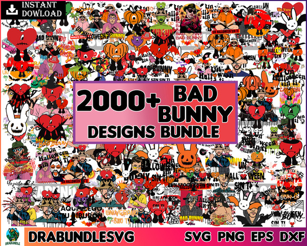 2000 Bad Bunny svg, El Conejo Malo svg, Bundle Layered SVG Bad Bunny Bundle, Cartoon Bunny svg Instant Download.jpg