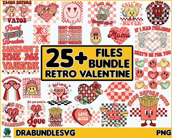 25 Retro Valentine PNG Bundle, Groovy Valentine Png, Valentine Png, Love XOXO Png, Be Mine Png, Howdy Valentine Png, Sublimation Design Instant download.jpg