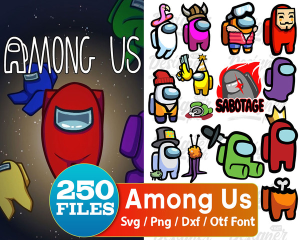 250 Among Us Birthday bundle, Among Us layered SVG_PNG clipart, Among Us svg cutting files for cricut silhouette, Among Us Party,Among Us Pumpkin ,Merry sus mas