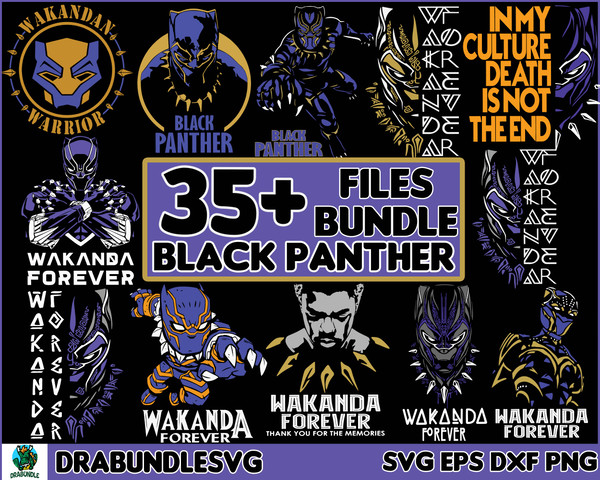 35 Black Panther 2 SVG Bundle, Superheroes SVG, Marvel Black Panther SVG,Black Panther, Black Panther SVG, Black Panther Clipart Black Panther cut file, Black P