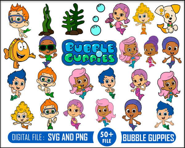 50 Bubble guppies svg, bubble guppies layered, bubble guppies birthday, bubble guppies theme, svg files, svg.jpg