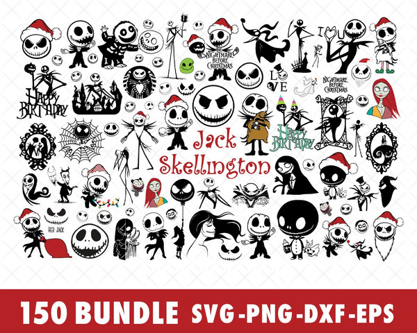 Jack-Skellington-Faces-Christmas-SVG-Bundle-Files-for-Cricut-Silhouette-Jack-sally-SVG-Cut-File-Jack-Skellington-SVG-PNG-EPS-DXF-Files-Jack-Skellington-Nightmar