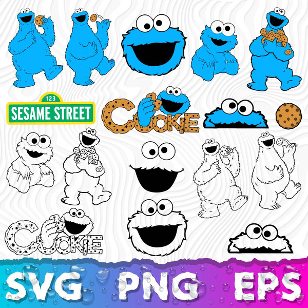 Cookie Monster Face SVG