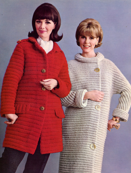 dolman coat vintage pattern crochet