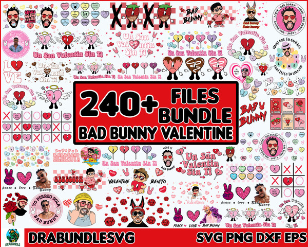 Bad Bunny Teddy Bear SVG, Bad Bunny Is My Valentine Teddy