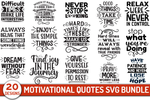 Motivational Quotes SVG Cut Files Bundle PNG , EPS , DXF , - Inspire Uplift