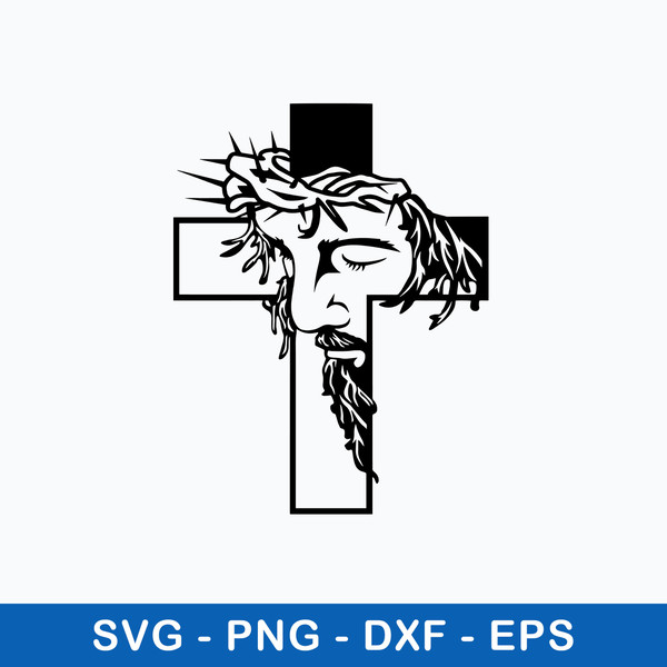 Jesus Cross Svg Christian Cross Svg, Png Dxf Eps File.jpeg