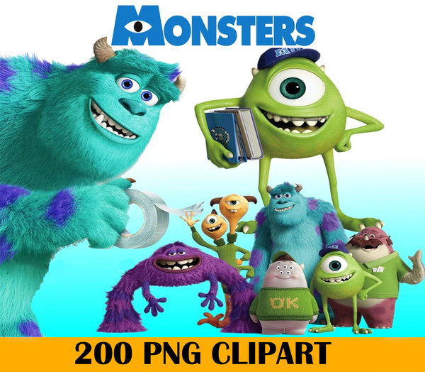 200 Monsters Inc Bundle Png, Monsters svg, Sully Png, Randal - Inspire  Uplift