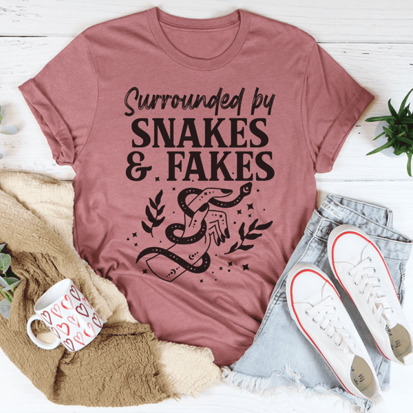 surrounded-by-snakes-fakes-tee-peachy-sunday-t-shirt