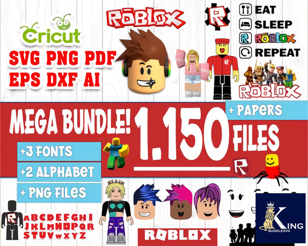 200 Roblox Svg Roblox Clip art svg Roblox Font Roblox Bundle - Inspire  Uplift