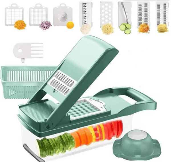 2-in-1 Manual Vegetable Chopper, with Chopping & Shredding Mode, for Q –  GizModern