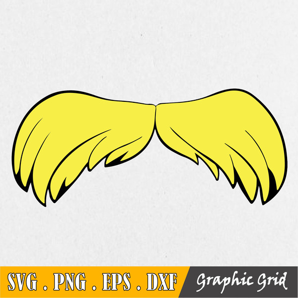 lorax mustache outline clipart