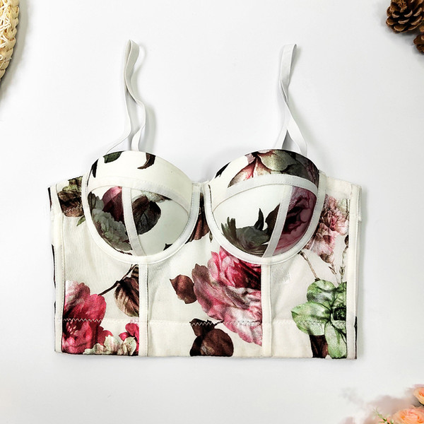 Womens floral corset top bustier bra top lingerie peony clas - Inspire  Uplift