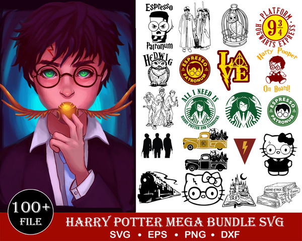 100 Harry potter bundle svg,Harry potter Christmas svg, Christmas svg,dxf,png Digital Dowload.jpg