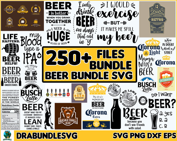 200 Beer SVG Bundle svg, png, eps, dxf digital file, Cut File, Print,Cricut, Kids Silhoutte Digital Dowload,Beer Stein, Alcohol,svg, dxf.jpg