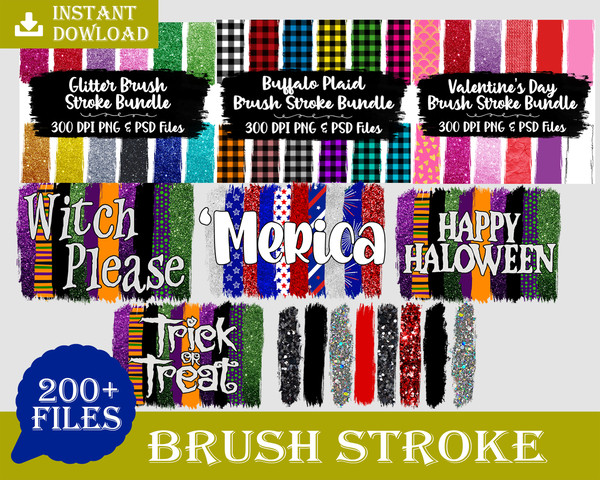 200 Huge Brush Stroke, brush stroke svg bundle hand drawn, brush stroke svg png, keychain svg, splatter svg, paint brush svg png, background svg clipart, Instan