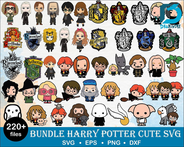 220 Harry Potter Cute bundle svg, png, dxf, eps, cute wizard svg bundle for cricut and print, High quality, Instant download.jpg