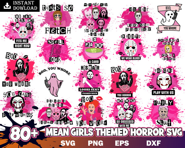 80 File Mean Girls svg, Mean Girls Bundle svg, Horror svg eps png, for Cricut, Silhouette, digital, file cut Instant Download.jpg