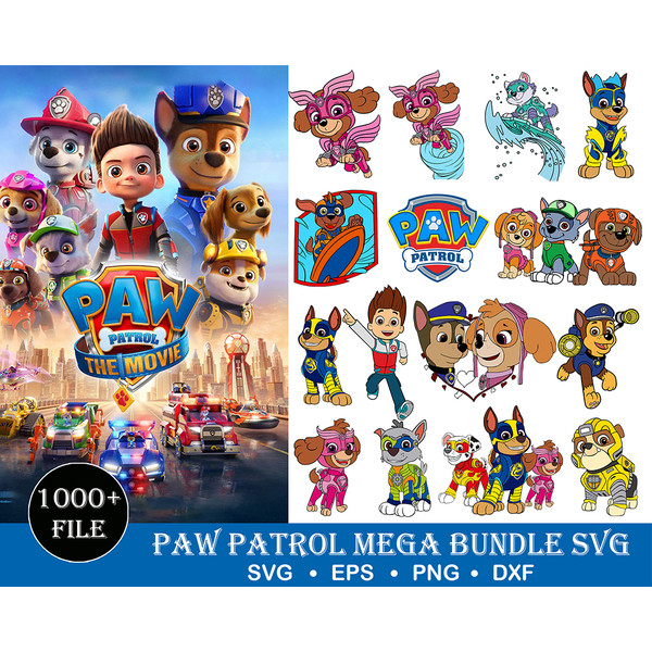 1000 Paw patrol svg, paw patrol svg bundle, paw patrol svg file, paw patrol svg everest, paw patrol svg for cricut, paw patrol svg skye, svg file Digital Dowloa