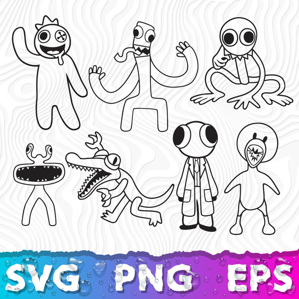 Rainbow Friends PNG SVG file template