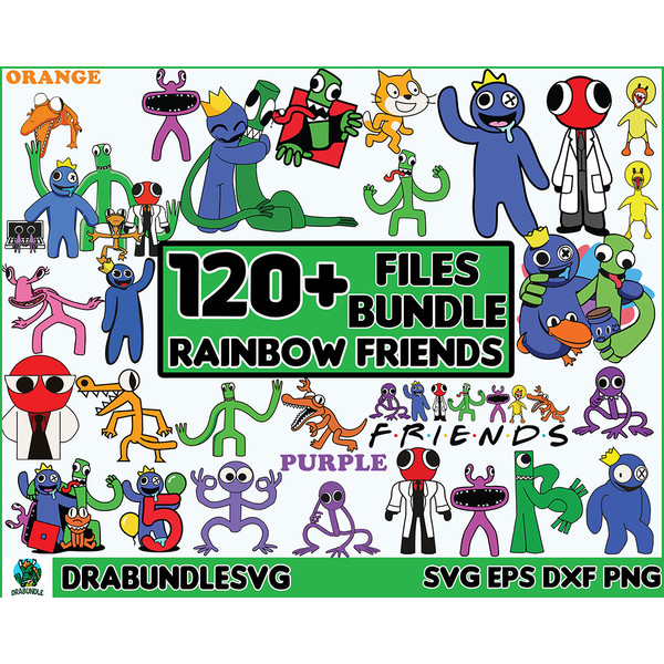 120 Rainbow friends SVG, Rainbow friends SVG, Rainbow friends png, Cutting File, Roblox cut file, Cricut, Plotter, Transfer, Еasy to use Instant Download.jpg