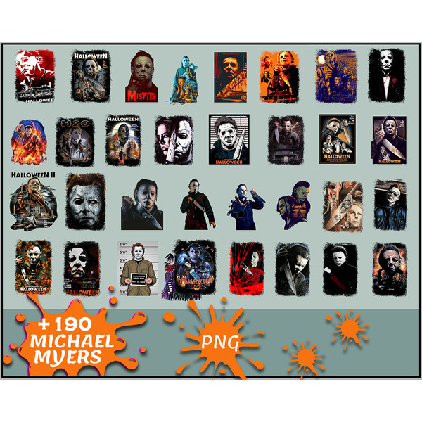 190 Michael Myers PNG ,Halloween Horror Movies Characters Bundle PNG Printable, Png Files For Sublimation Designs Digital Download.jpg