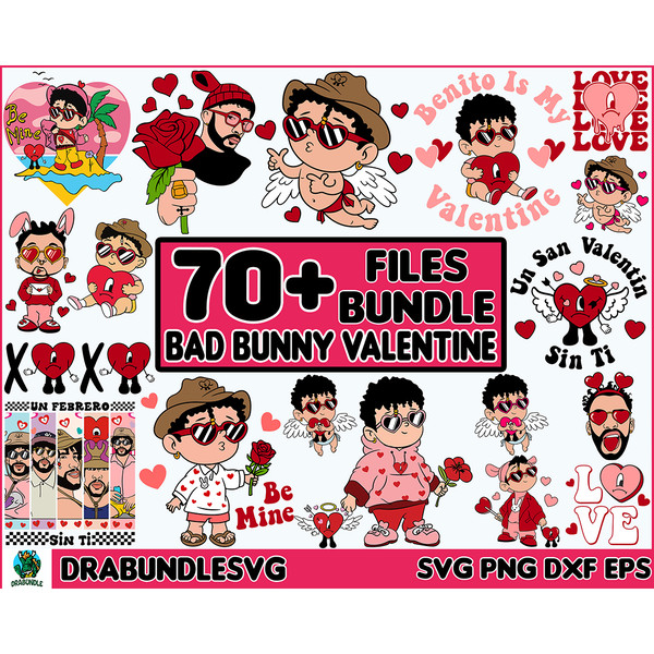 70 Valentine Bad Bunny SVG PNG Bundle, Bad Bunny Valentines Svg, Un San Valentin Sin Ti Svg Png, Valentines Benito Png, Digital Download, Instant Download.jpg