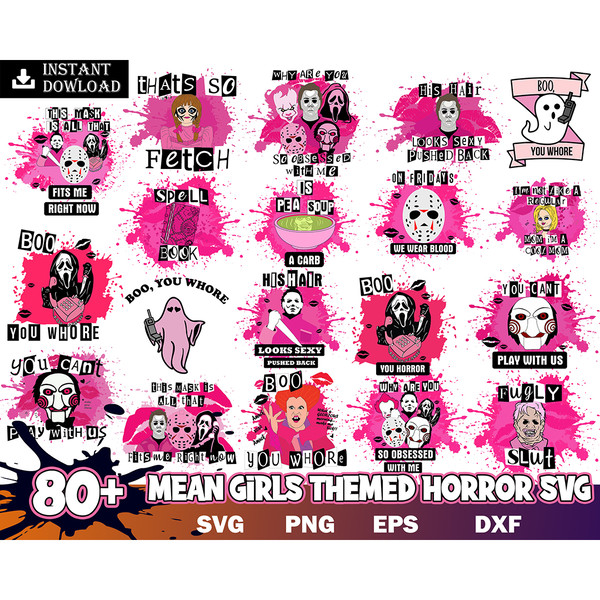 80 File Mean Girls svg, Mean Girls Bundle svg, Horror svg eps png, for Cricut, Silhouette, digital, file cut Instant Download.jpg