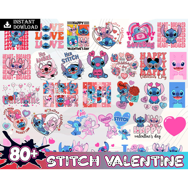 80 Stitch svg, Angel svg, Stitch and Angel, Love svg, Valentines svg, stitch love svg High Quality Instant Download.jpg