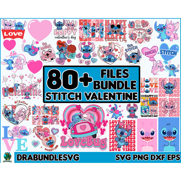 80 Stitch Valentine svg, Angel svg, Stitch and Angel, Love svg, Valentines svg, stitch love svg High Quality Instant Download.jpg