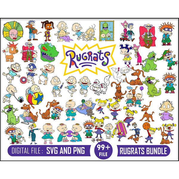 99 Rugrats Svg Bundle, Rugrats Svg Set, Rugrats Birthday Svg, Rugrats Characters Svg, Tommy Pickles Svg, Chuckie Finster Svg, Rugrats Logo Svg.jpg