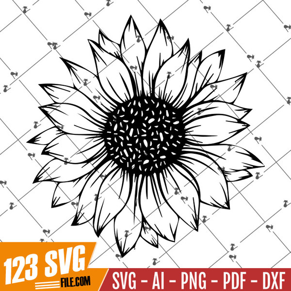 Sunflower SVG, PNG, Flower SVG, Sunflower Clipart, cut file - Inspire ...