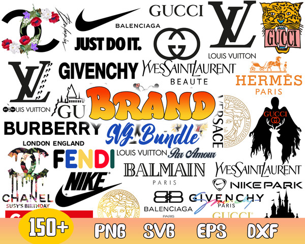 Fashion Brand Bundle Svg, Gucci, Chanel, Lv Logo Svg , Brand Svg File Cut  Digital Download