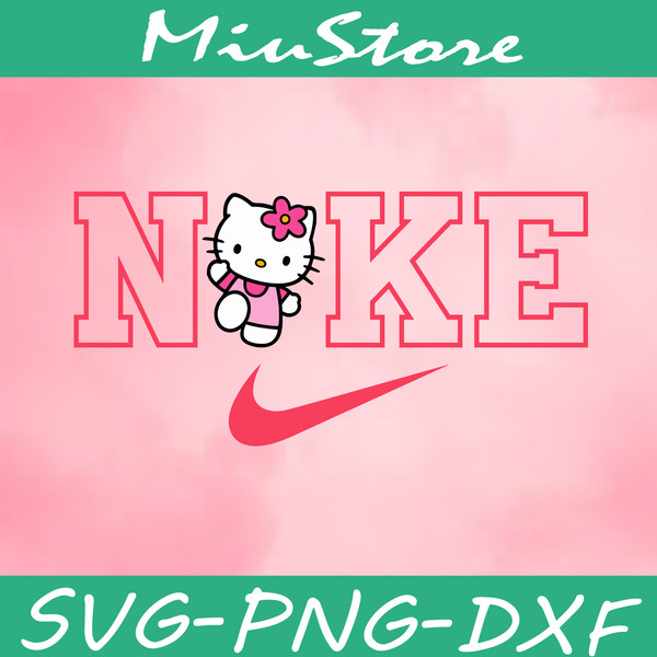 Nike Hello Kitty SVG, Hello Kitty SVG, Nike Logo SVG, Nike SVG 