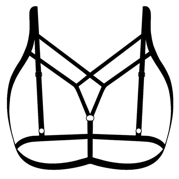 Limea Alluring Women Bra Elastic Cage Bra Strappy Hollow Out Bra Bustier