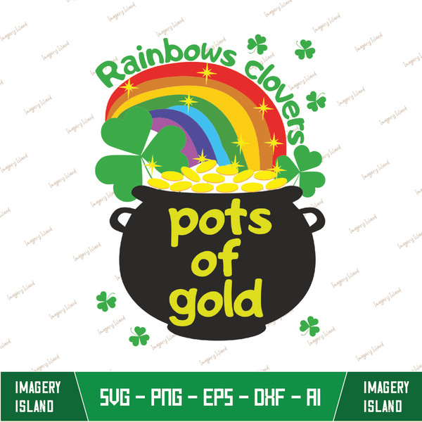 Pot of Gold SVG, Pot Svg, Dxf, St. Patrick's Day Clip Art, Pot of