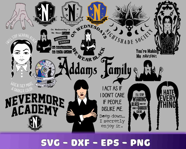 Wednesday Addams Family Netflix Series SVG Design File