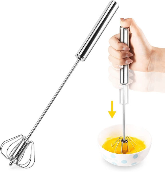 Semi Automatic Egg Whisk Hand Push Egg Beater Stainless Steel Blender Mixer Whis 10 Inches