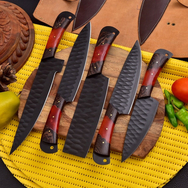 Knife Set, Kitchen Knives,camping Knife, Handmade Knife, Handforged Knife Set, Chef Knife Set, Handmade Custom Knife 4.jpg