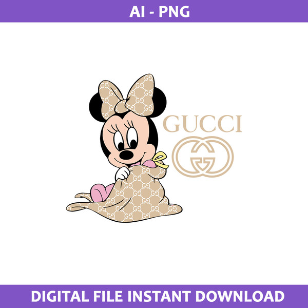 Minnie Mouse Gucci Fashion Brand Png, Minnie Mouse Gucci Png, Disney Gucci  Png, Gucci Logo Png, Ai File