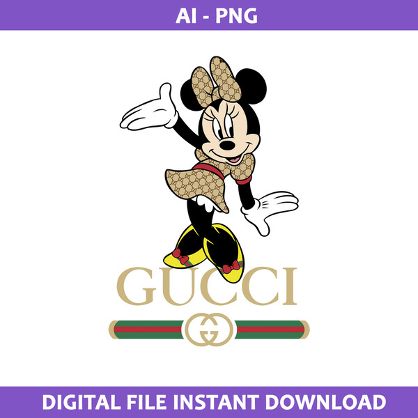 Minnie Gucci Png, Disney Gucci Png, Minnie Fashion Brand Png, Gucci Logo  Png, Ai Digital File