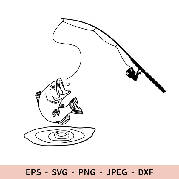 Fishing Rod Svg Dad Dxf File for Cricut Laser Bass Fish Svg