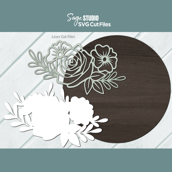 Rose Circle Frame SVG, Cricut Cut, Laser Cut SVG and PNG