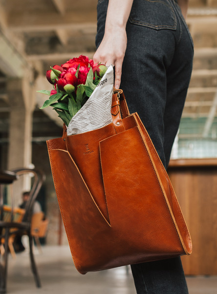 Personalized Genuine Leather Tote Bag