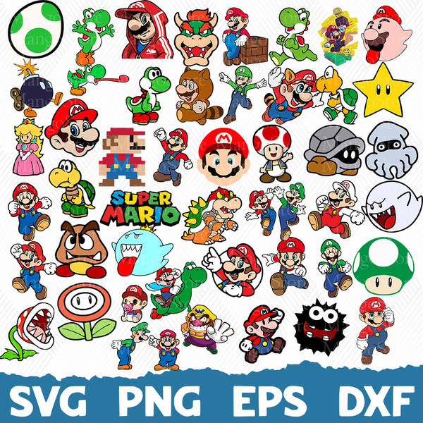 Super Mario Heads Bundle Svg, Mario Characters Svg, Super Ma - Inspire  Uplift