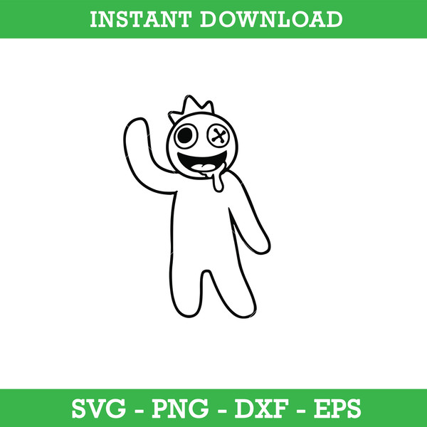 Green from Rainbow Friends SVG, Funny SVG, PNG DXF EPS Digital File.