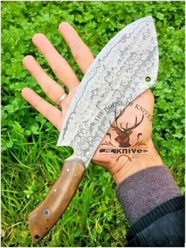 Butcher Knife, Chef Cleaver, Chopper Knife, Handmade Forged Steel Cleaver Knife Traditional Chinese Chef Micarta Handle, Camping Knife, Handmade Knife 1.jpg