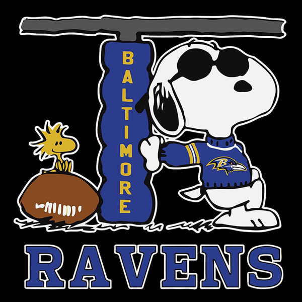 Snoopy Joe Cool And Woodstock The Baltimore Ravens NFL Svg, - Inspire Uplift