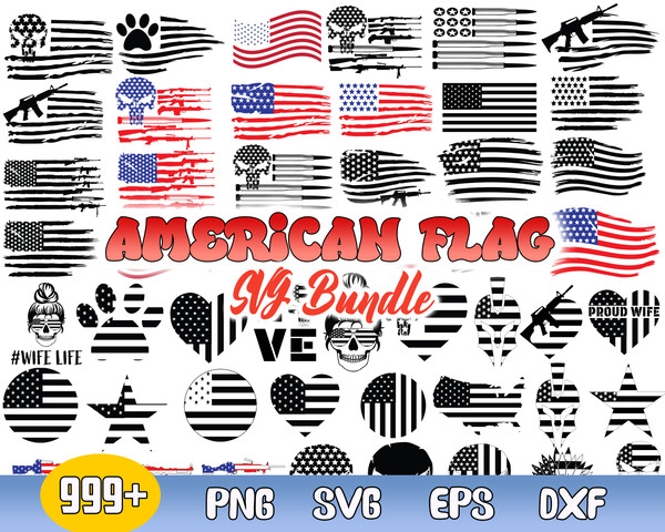 Amerian Flag Bundle Svg, Usa Flag Svg, National Flag, Flag Svg, Png Dxf Eps File.jpg