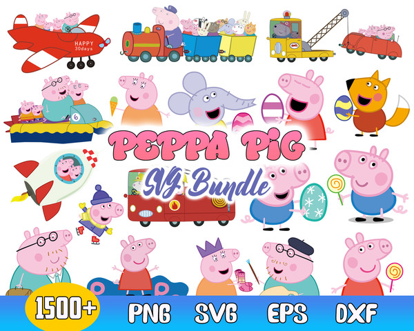 Bundle Peppa Pig Svg, Peppa Pig Svg, Peppa Pig Vector, Peppa Pig Clipart, Peppa Pig Cricut.jpg